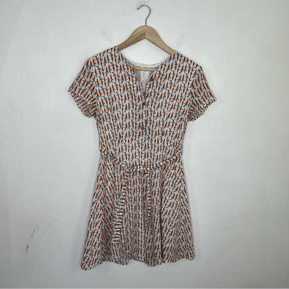 Stylish Orange and Black Patterned Dress - Picture 12 of 12